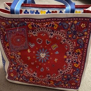 Brighton Red and Blue Bandana Tote